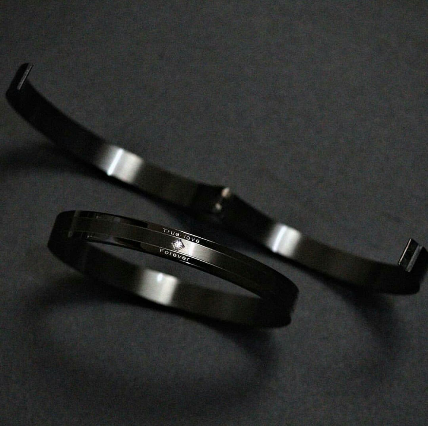 Elegant Single Diamond Black Bracelet
