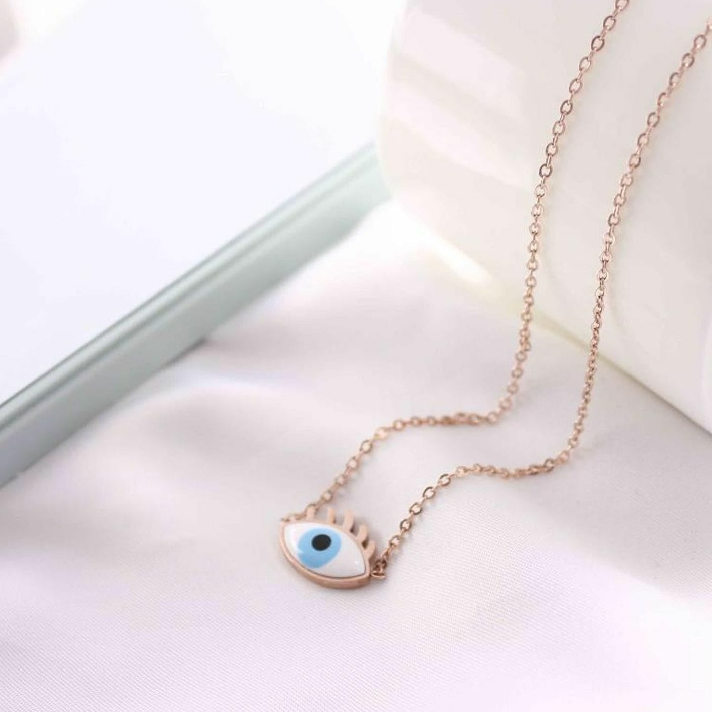 Classic Blue Evil Eye Pendant Necklace