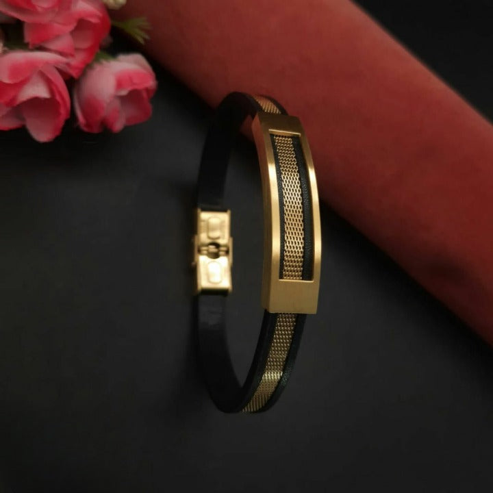 Belt Style Gold Black Bracelet