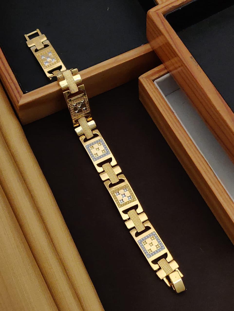 Noel Bracelet - Textured silver link bracelet with gold accent